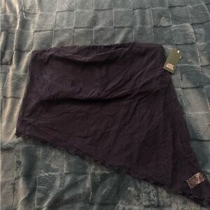 Chic Asymmetrical Lace Top in navy